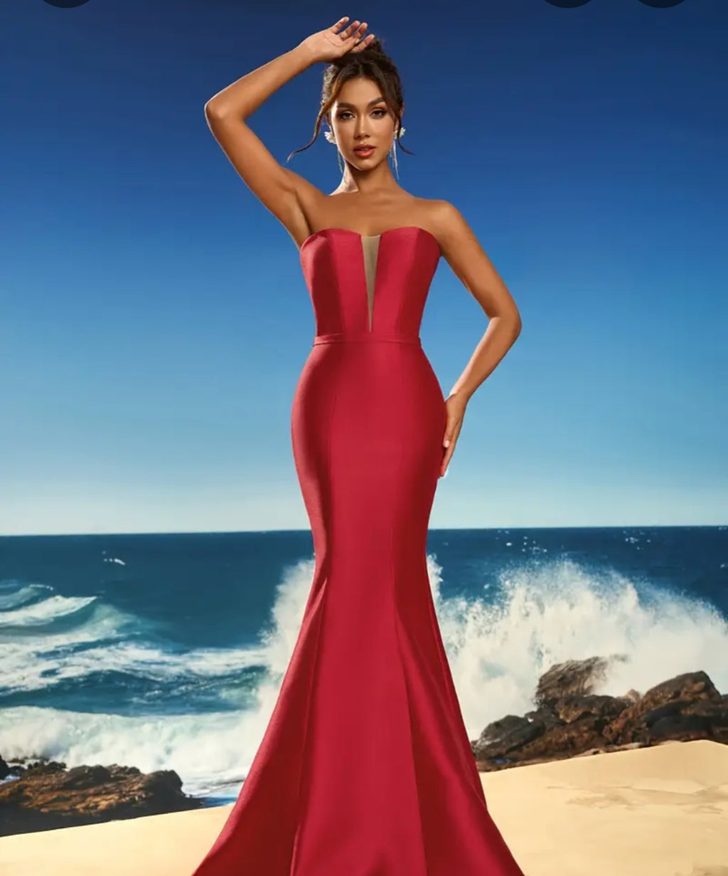 Abito da sera lusso con volant 3D floreali